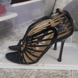 Jimmy Choo Black Leather Heel 39